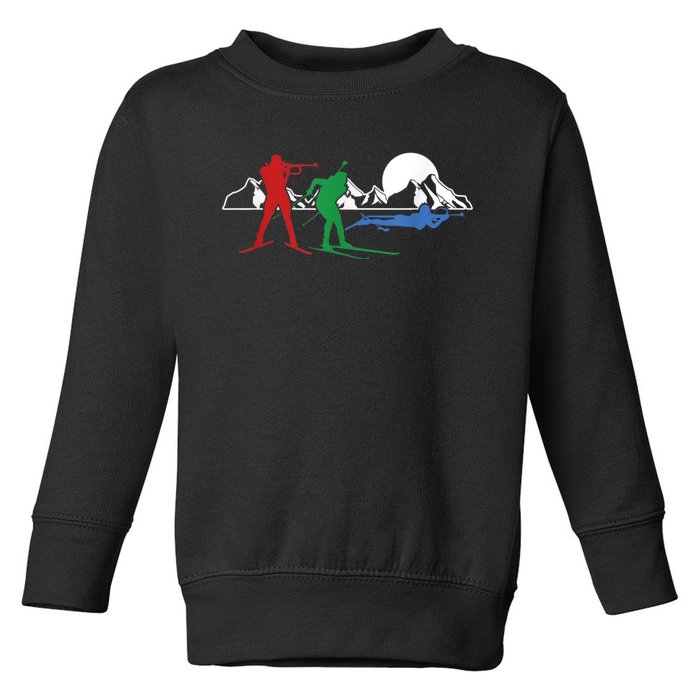 Biathlon Ski Winter Sports Cross Country Skiing Snow Toddler Sweatshirt