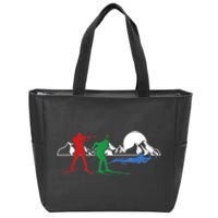 Biathlon Ski Winter Sports Cross Country Skiing Snow Zip Tote Bag