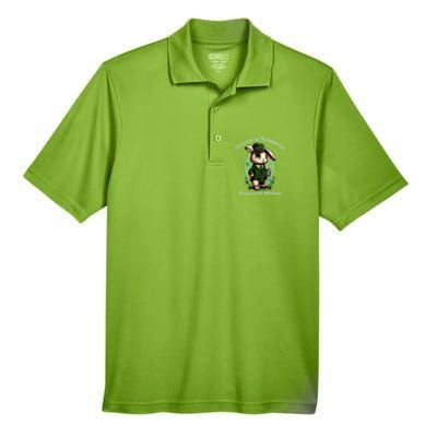 Bunny Shamrock Wishes Gift St Patricks Day Bunny Easter Gift Men's Origin Performance Pique Polo