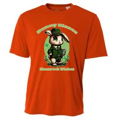 Bunny Shamrock Wishes Gift St Patricks Day Bunny Easter Gift Cooling Performance Crew T-Shirt