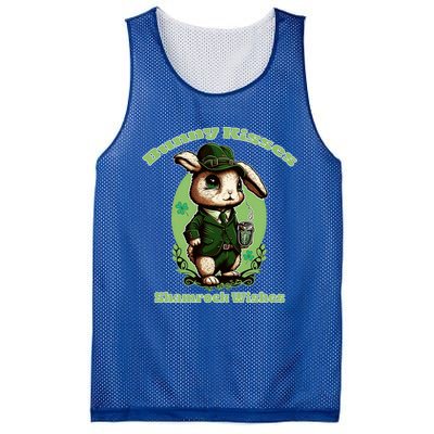 Bunny Shamrock Wishes Gift St Patricks Day Bunny Easter Gift Mesh Reversible Basketball Jersey Tank