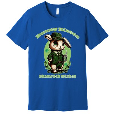 Bunny Shamrock Wishes Gift St Patricks Day Bunny Easter Gift Premium T-Shirt