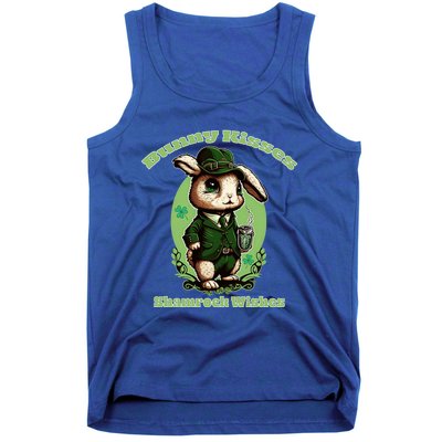 Bunny Shamrock Wishes Gift St Patricks Day Bunny Easter Gift Tank Top