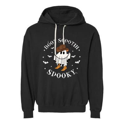 Bootscooting Spooky Western Cow Ghost Halloween Season Garment-Dyed Fleece Hoodie