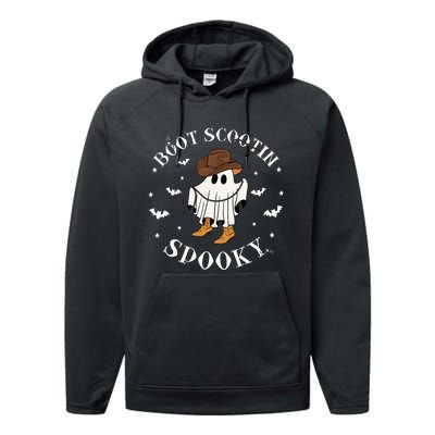 Bootscooting Spooky Western Cow Ghost Halloween Season Performance Fleece Hoodie