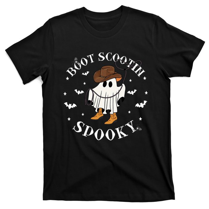 Bootscooting Spooky Western Cow Ghost Halloween Season T-Shirt