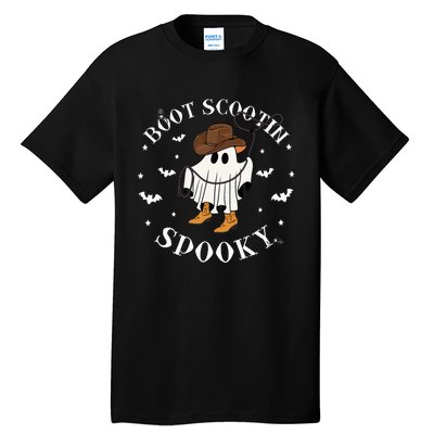 Bootscooting Spooky Western Cow Ghost Halloween Season Tall T-Shirt