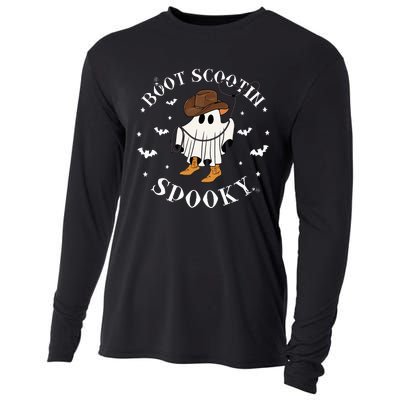 Bootscooting Spooky Western Cow Ghost Halloween Season Cooling Performance Long Sleeve Crew