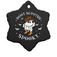 Bootscooting Spooky Western Cow Ghost Halloween Season Ceramic Star Ornament