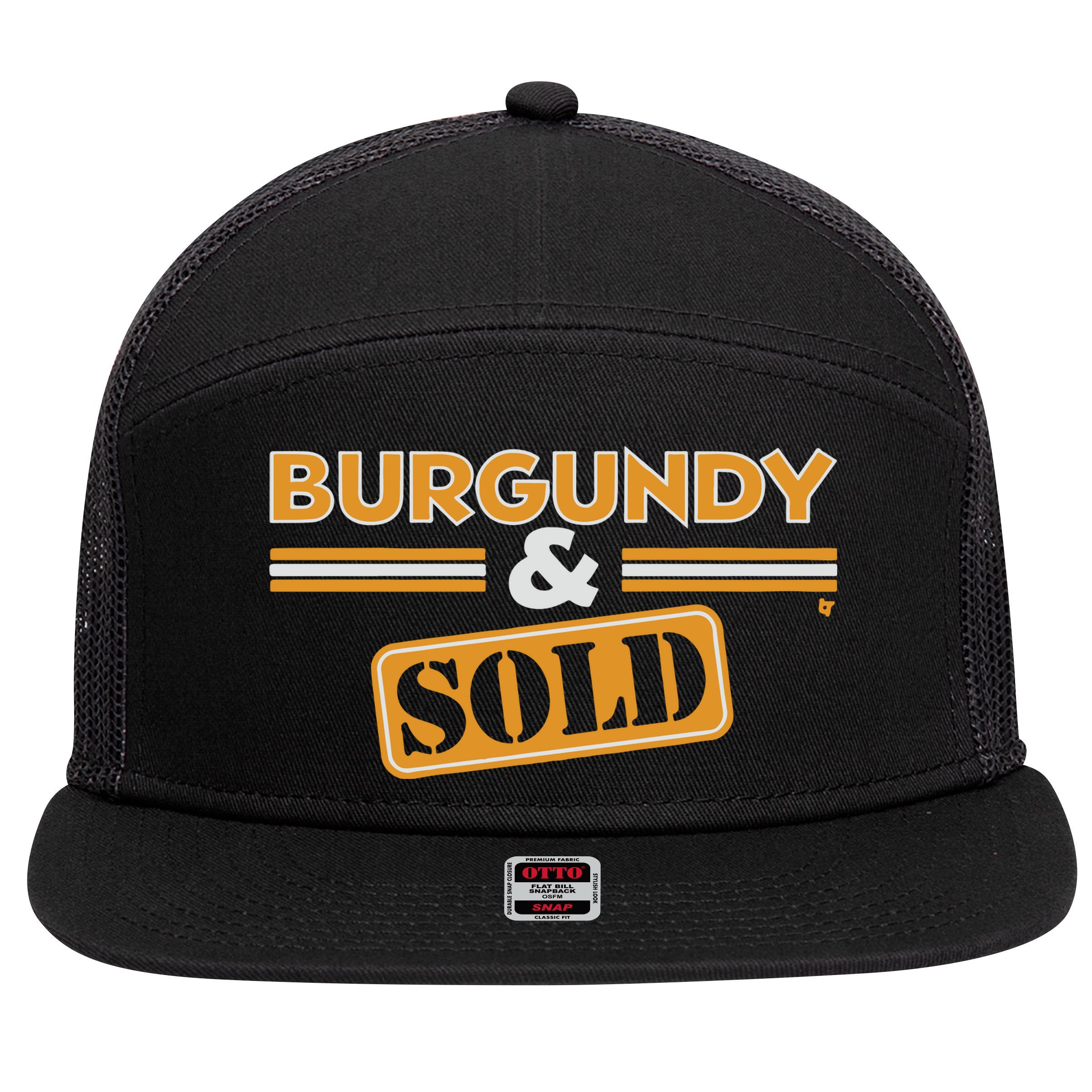 Burgundy Sold Washington Dc 7 Panel Mesh Trucker Snapback Hat