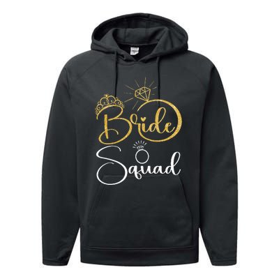 Bride Squad Wedding Bridal Shower Matching Family Team Performance Fleece Hoodie