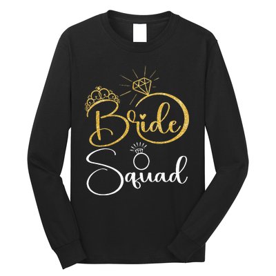 Bride Squad Wedding Bridal Shower Matching Family Team Long Sleeve Shirt