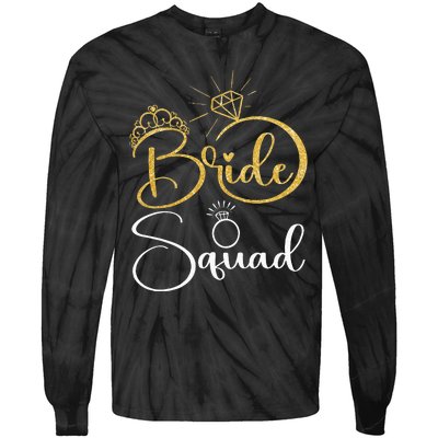 Bride Squad Wedding Bridal Shower Matching Family Team Tie-Dye Long Sleeve Shirt