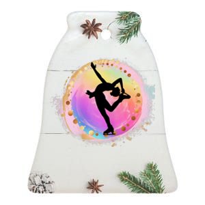 Biellman Spin Wo Ice Skating Dancer Cute Ceramic Bell Ornament