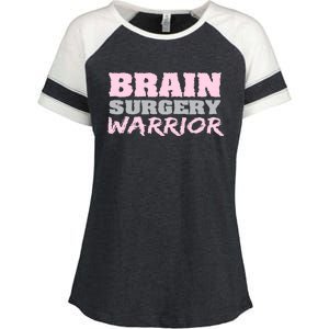 Brain Surgery Warrior Brain Tumor Awareness Cute Gift Enza Ladies Jersey Colorblock Tee