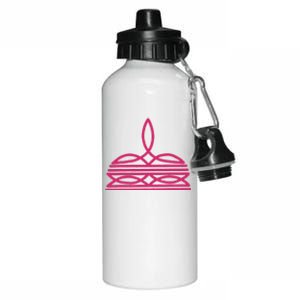 Boot Stitch Western Cow Cow Howdy Pink Aluminum Water Bottle