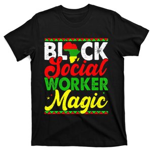 Black Social Worker Magic Black History Month Proud Afro T-Shirt