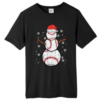 Baseball Snowman Xmas Christmas Sports Funny Funny Tall Fusion ChromaSoft Performance T-Shirt