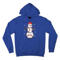 Baseball Snowman Xmas Christmas Sports Funny Funny Hoodie