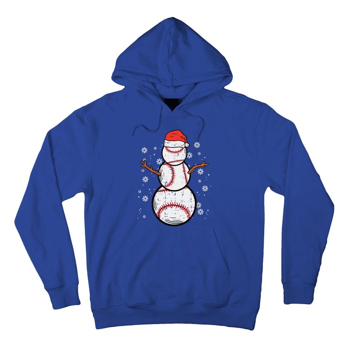 Baseball Snowman Xmas Christmas Sports Funny Funny Hoodie