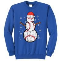 Baseball Snowman Xmas Christmas Sports Funny Funny Sweatshirt