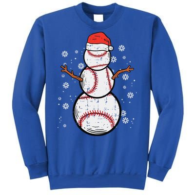 Baseball Snowman Xmas Christmas Sports Funny Funny Sweatshirt