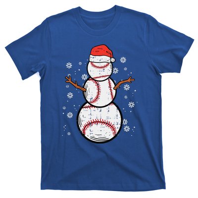 Baseball Snowman Xmas Christmas Sports Funny Funny T-Shirt