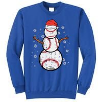 Baseball Snowman Xmas Christmas Sports Funny Funny Tall Sweatshirt