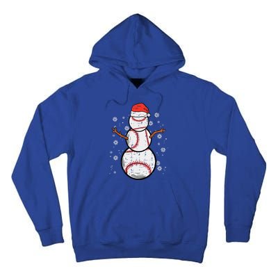 Baseball Snowman Xmas Christmas Sports Funny Funny Tall Hoodie