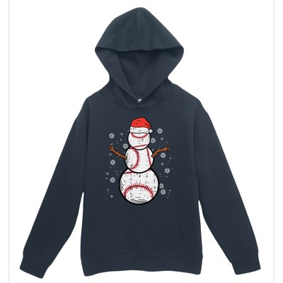 Baseball Snowman Xmas Christmas Sports Funny Funny Urban Pullover Hoodie