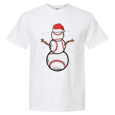 Baseball Snowman Xmas Christmas Sports Funny Funny Garment-Dyed Heavyweight T-Shirt