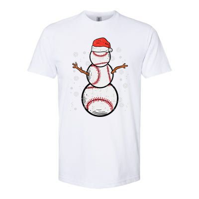 Baseball Snowman Xmas Christmas Sports Funny Funny Softstyle CVC T-Shirt