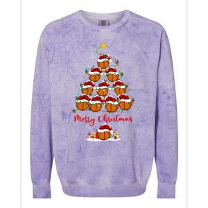 Basketball Sports Xmas Lighting Basketball Christmas Tree Gift Colorblast Crewneck Sweatshirt