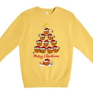 Basketball Sports Xmas Lighting Basketball Christmas Tree Gift Premium Crewneck Sweatshirt