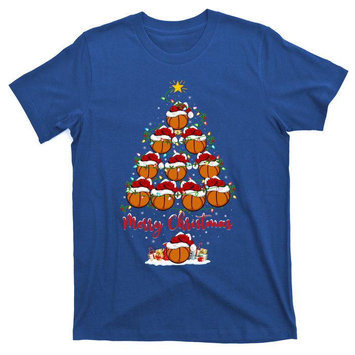 Basketball Sports Xmas Lighting Basketball Christmas Tree Gift T-Shirt