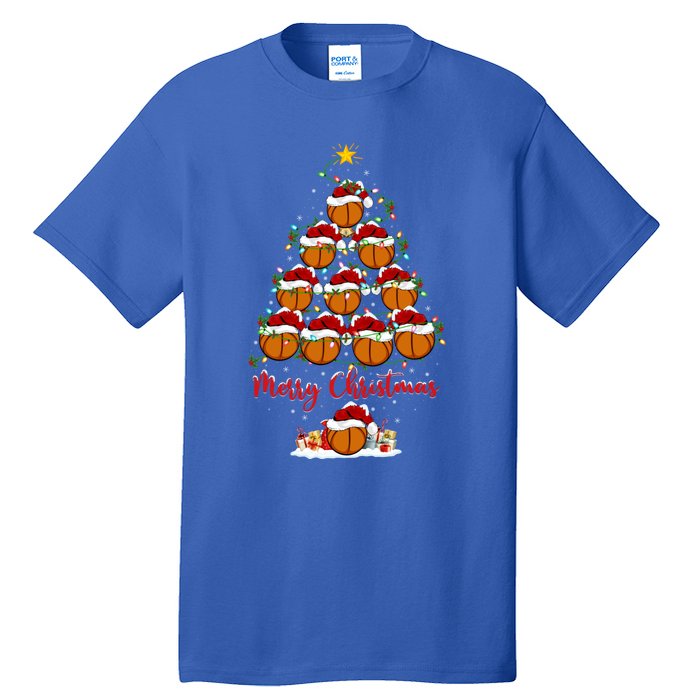 Basketball Sports Xmas Lighting Basketball Christmas Tree Gift Tall T-Shirt