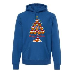 Basketball Sports Xmas Lighting Basketball Christmas Tree Gift Premium Hoodie