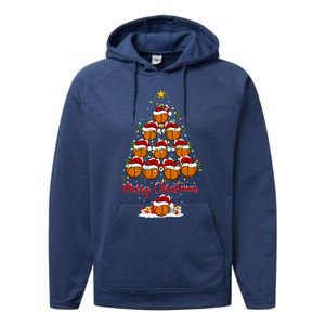 Basketball Sports Xmas Lighting Basketball Christmas Tree Gift Performance Fleece Hoodie