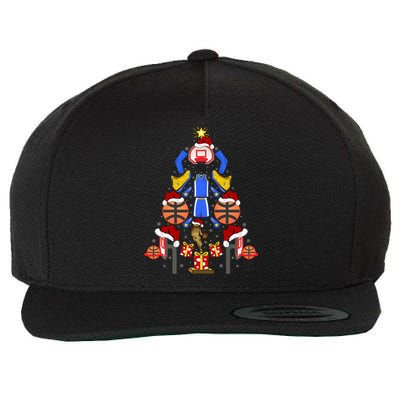 Basketball Sports Xmas Lighting Tree Basketball Christmas Cool Gift Wool Snapback Cap