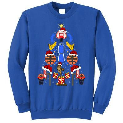 Basketball Sports Xmas Lighting Tree Basketball Christmas Cool Gift Tall Sweatshirt