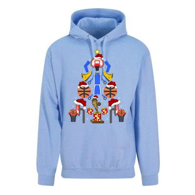 Basketball Sports Xmas Lighting Tree Basketball Christmas Cool Gift Unisex Surf Hoodie