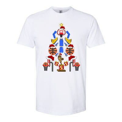 Basketball Sports Xmas Lighting Tree Basketball Christmas Cool Gift Softstyle CVC T-Shirt