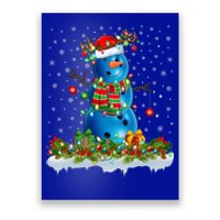 Bowling Snow Xmas Lighting Santa Bowling Ball Christmas Gift Poster