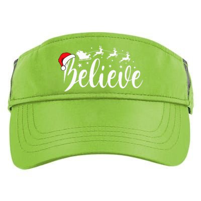 Believe Santa Xmas Pajama Funny Christmas Vibes Adult Drive Performance Visor