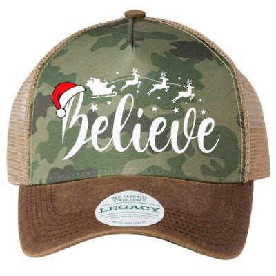 Believe Santa Xmas Pajama Funny Christmas Vibes Legacy Tie Dye Trucker Hat