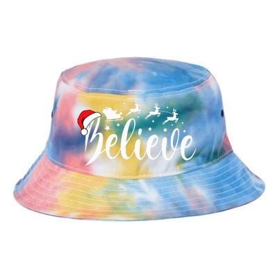 Believe Santa Xmas Pajama Funny Christmas Vibes Tie Dye Newport Bucket Hat