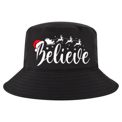 Believe Santa Xmas Pajama Funny Christmas Vibes Cool Comfort Performance Bucket Hat