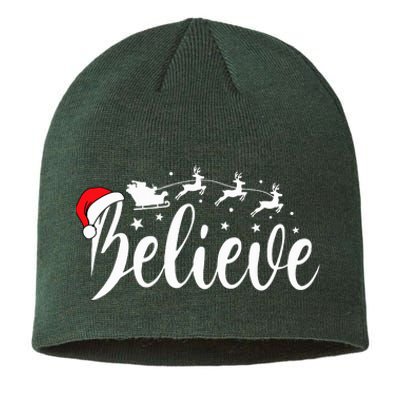 Believe Santa Xmas Pajama Funny Christmas Vibes Sustainable Beanie