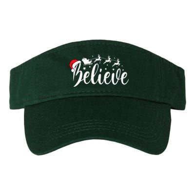 Believe Santa Xmas Pajama Funny Christmas Vibes Valucap Bio-Washed Visor