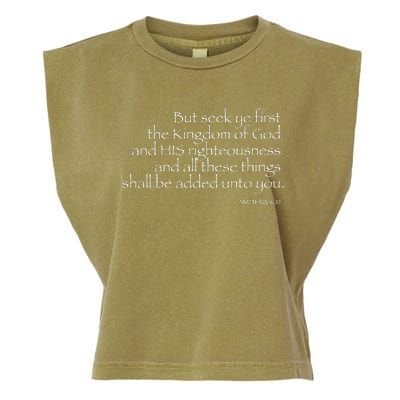 But Seek Ye FIRST... MATTHEW 633 Garment-Dyed Women's Muscle Tee